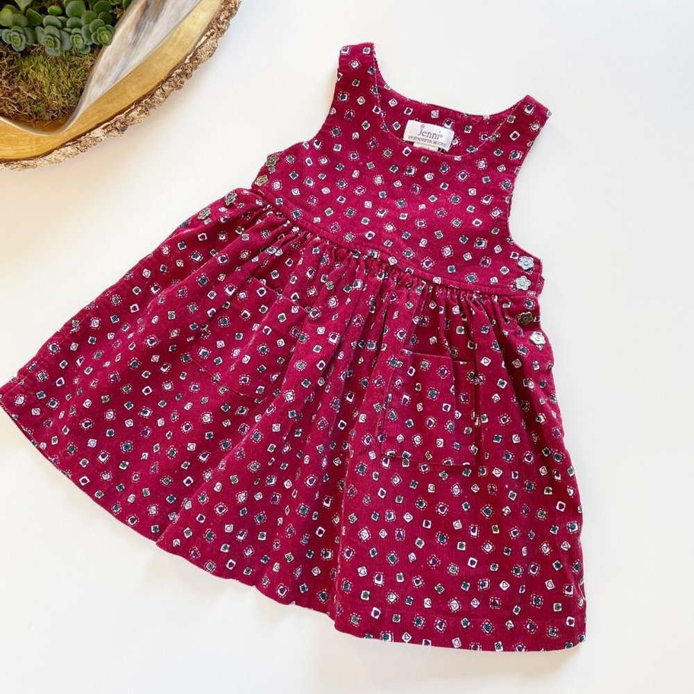 Jennifer Moore Heart Corduroy Jumper Dress | Size 4